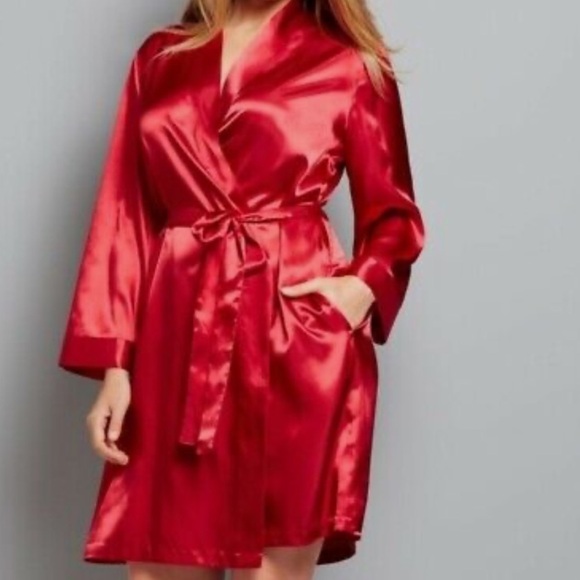 MORGAN Taylor Red Waist Tie Robe Size XL - Picture 1 of 5